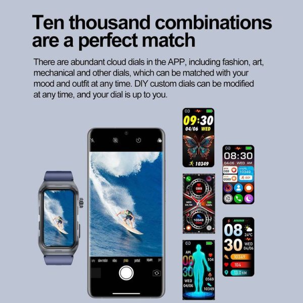 TK79 1.47 inch IP68 Waterproof Smart Watch, Support ECG / Blood Glucose / Blood Oxygen Monitoring / Uric Acid (Black) - Image 11