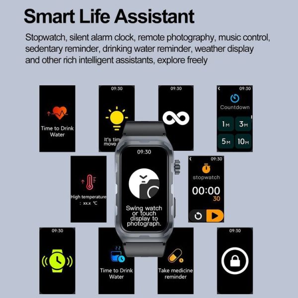 TK79 1.47 inch IP68 Waterproof Smart Watch, Support ECG / Blood Glucose / Blood Oxygen Monitoring / Uric Acid (Black) - Image 21