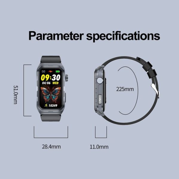 TK79 1.47 inch IP68 Waterproof Smart Watch, Support ECG / Blood Glucose / Blood Oxygen Monitoring / Uric Acid (Black) - Image 24