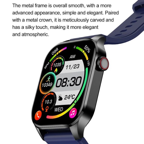 T98 2.04 inch IP68 Waterproof Bluetooth Call Smart Watch, Support Blood Oxygen Monitoring (Black) - Image 7