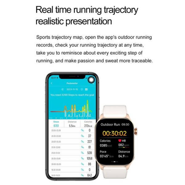 T98 2.04 inch IP68 Waterproof Bluetooth Call Smart Watch, Support Blood Oxygen Monitoring (Black) - Image 8