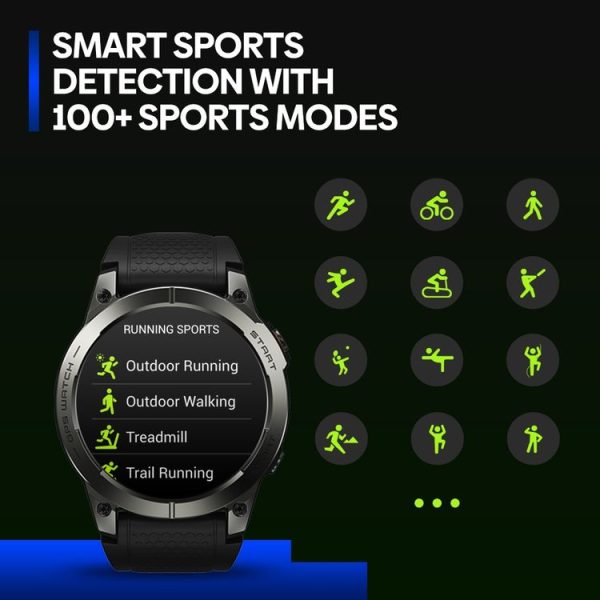Zeblaze Stratos 3 Pro 1.43 inch AMOLED Screen Sports Smart Watch Support Bluetooth Call (Blue) - Image 8