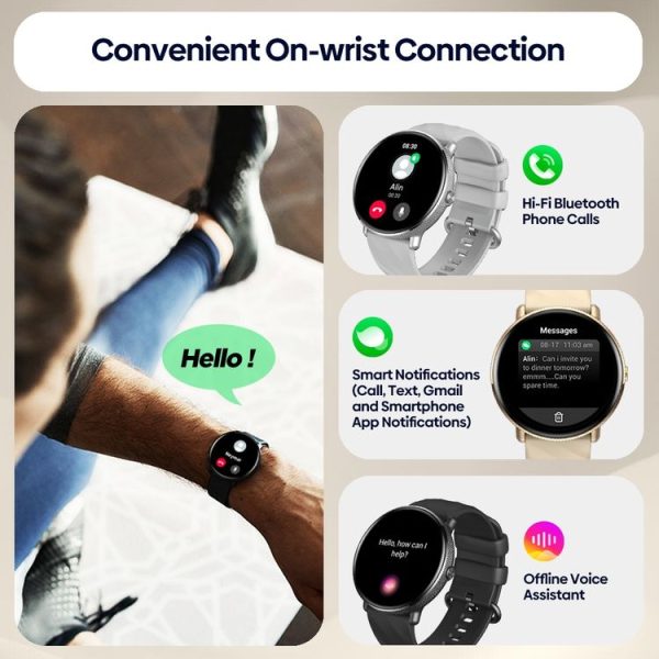 Zeblaze GTR 3 Pro 1.43 inch Screen Voice Calling Smart Watch, Support Heart Rate / Blood Pressure / Blood Oxygen (Black) - Image 9