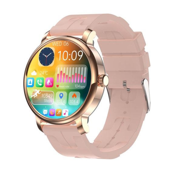 LEMFO LF35 1.43 inch AMOLED Round Screen Silicone Strap Smart Watch Supports Blood Oxygen Detection (Gold)