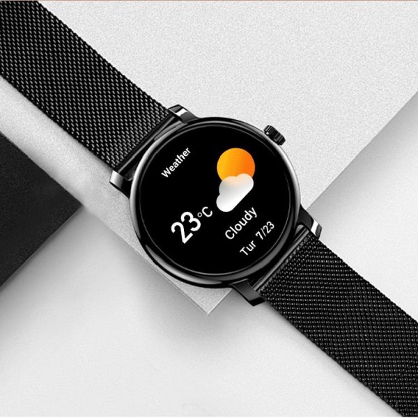 LEMFO LF35 1.43 inch AMOLED Round Screen Silicone Strap Smart Watch Supports Blood Oxygen Detection (Gold) - Image 2