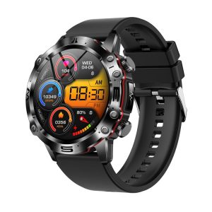 ET482 1.43 inch AMOLED Screen Sports Smart Watch Support Bluetooth Call / ECG Function (Black Silicone Band)