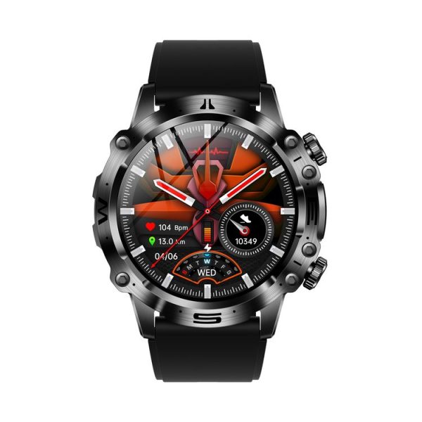 ET482 1.43 inch AMOLED Screen Sports Smart Watch Support Bluetooth Call / ECG Function (Black Silicone Band) - Image 2
