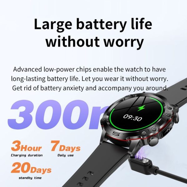 ET482 1.43 inch AMOLED Screen Sports Smart Watch Support Bluetooth Call / ECG Function (Black Silicone Band) - Image 22