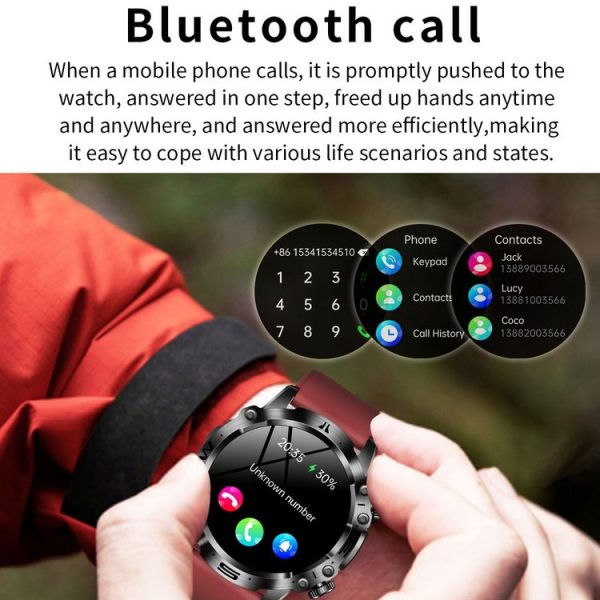 ET482 1.43 inch AMOLED Screen Sports Smart Watch Support Bluetooth Call / ECG Function (Black Silicone Band) - Image 8