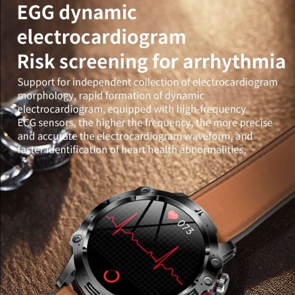 ET482 1.43 inch AMOLED Screen Sports Smart Watch Support Bluetooth Call / ECG Function (Black Silicone Band) - Image 9