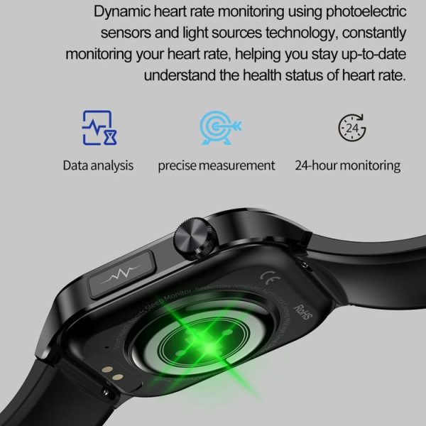 ET580 2.04 inch AMOLED Screen Sports Smart Watch Support Bluetooth Call / ECG Function (Brown Leather Band) - Image 12