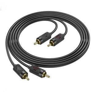 Hoco UPA29 2RCA Red and White Double Lotus Audio Cable (Black)