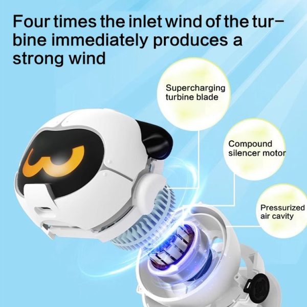 MF082 Portable Hanging Neck Pudding Electric Fan (White) - Image 2