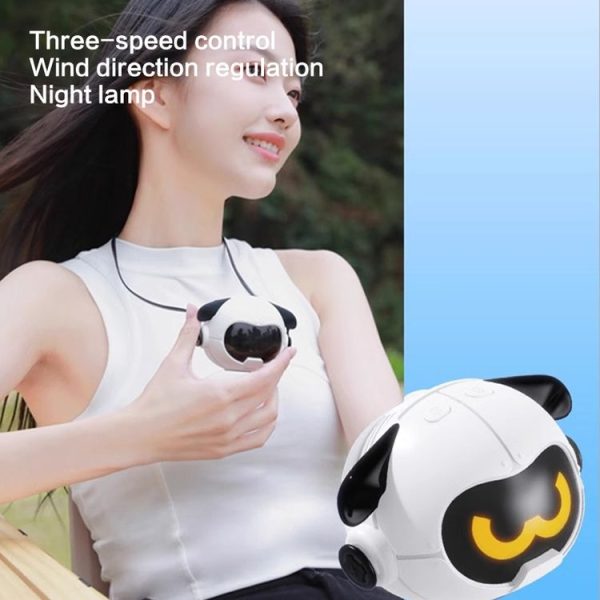 MF082 Portable Hanging Neck Pudding Electric Fan (White) - Image 4