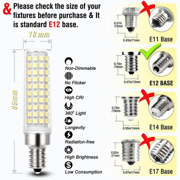 E12 15W 136 LEDs SMD 2835 Dimmable Corn Light Bulb, AC110-130V (White Light) - Image 3