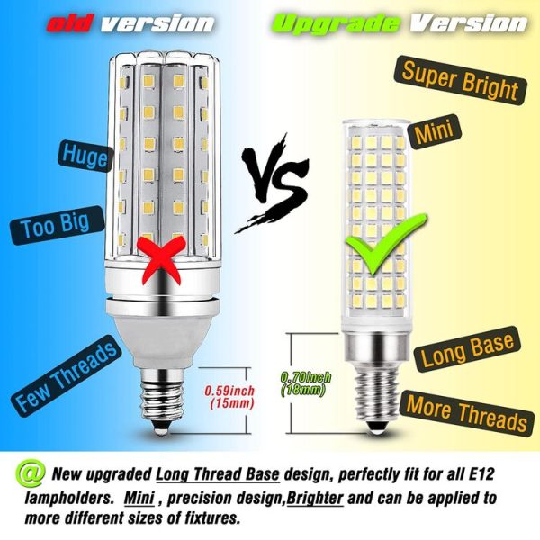 E12 15W 136 LEDs SMD 2835 Dimmable Corn Light Bulb, AC110-130V (White Light) - Image 5