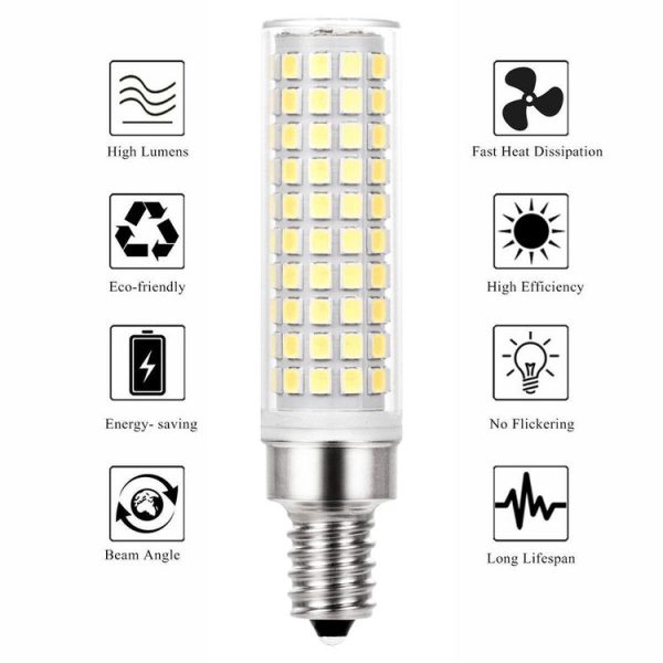 E14 15W 136 LEDs SMD 2835 Dimmable Corn Light Bulb, AC220-240V (White Light) - Image 3