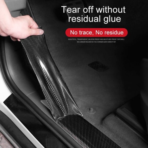 Universal Car Carbon Fiber Door Anti-collision Strip Protection Guards Trims Stickers Tape, Size: 7cm x 3m - Image 4