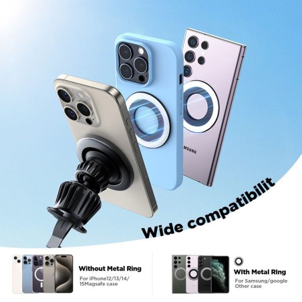 JOYROOM JR-ZS406 Magsafe Magnetic Car Phone Mount Air Vent Holder (Black) - Image 5