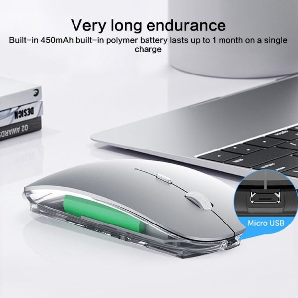 ZGA Chinchilla Dual Mode Wireless 2.4G + Bluetooth 5.0 Mouse (Black) - Image 5