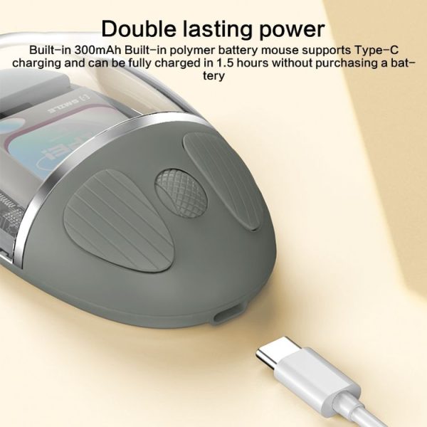 ZGA Colorful Transparent Dual Mode Wireless 2.4G + Bluetooth 5.0 Mouse (Purple) - Image 6