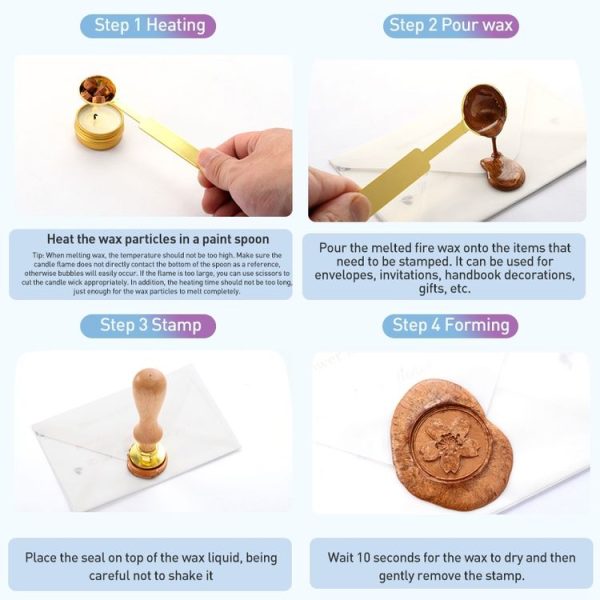 AS303 European Style Fire Paint Seal Stamp Furnace DIY Handbook Sealing Tool (Random Color) - Image 4