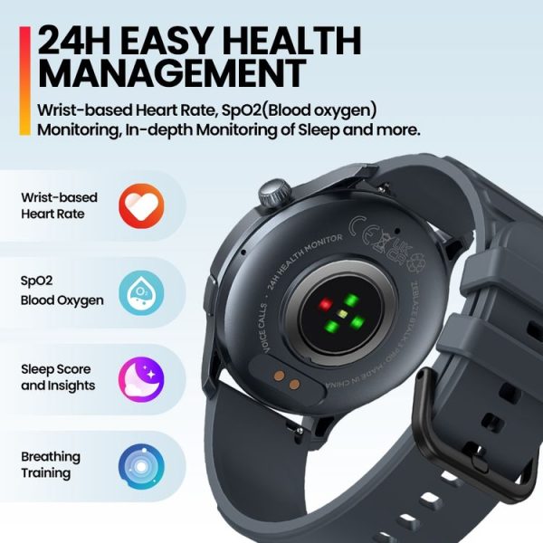 Zeblaze Btalk 3 Pro 1.43 inch BT5.2 Fitness Wellness Smart Watch, Support Bluetooth Call / Sleep / Blood Oxygen / Heart Rate / Blood Pressure Health Monitor (Space Gray) - Image 4