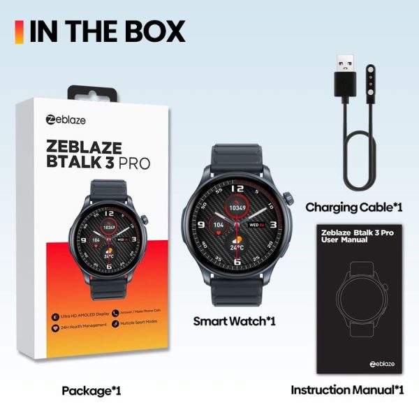 Zeblaze Btalk 3 Pro 1.43 inch BT5.2 Fitness Wellness Smart Watch, Support Bluetooth Call / Sleep / Blood Oxygen / Heart Rate / Blood Pressure Health Monitor (Space Gray) - Image 9