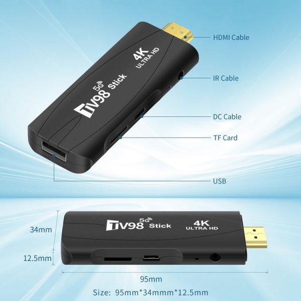 TV98 Rockchip 3228A Quad Core 4K HD Bluetooth Android TV Stick, RAM: 2GB+16GB (EU Plug) - Image 3