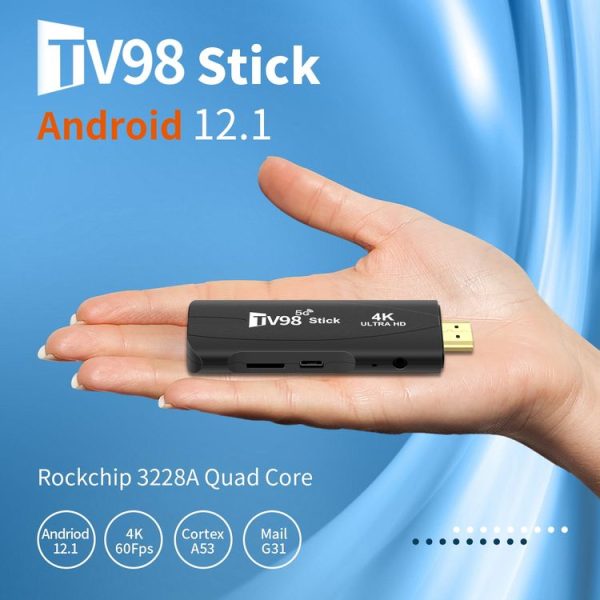 TV98 Rockchip 3228A Quad Core 4K HD Bluetooth Android TV Stick, RAM: 2GB+16GB (EU Plug) - Image 4