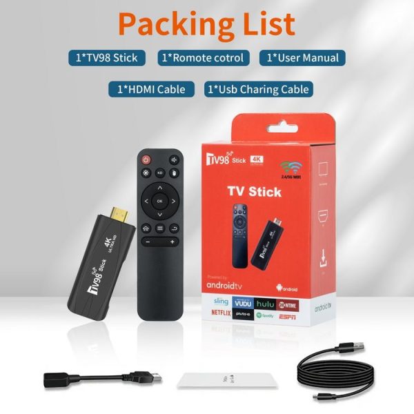 TV98 Rockchip 3228A Quad Core 4K HD Bluetooth Android TV Stick, RAM: 2GB+16GB (EU Plug) - Image 5