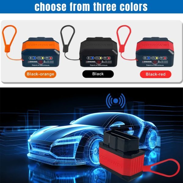 KONNWEI KW905 Bluetooth 5.0 Car OBD2 Scanner Support Android & iOS (Black) - Image 3