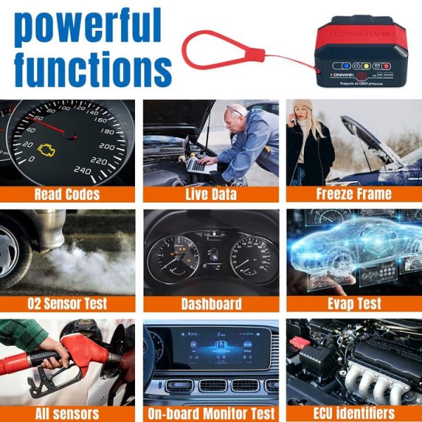 KONNWEI KW905 Bluetooth 5.0 Car OBD2 Scanner Support Android & iOS (Black) - Image 5