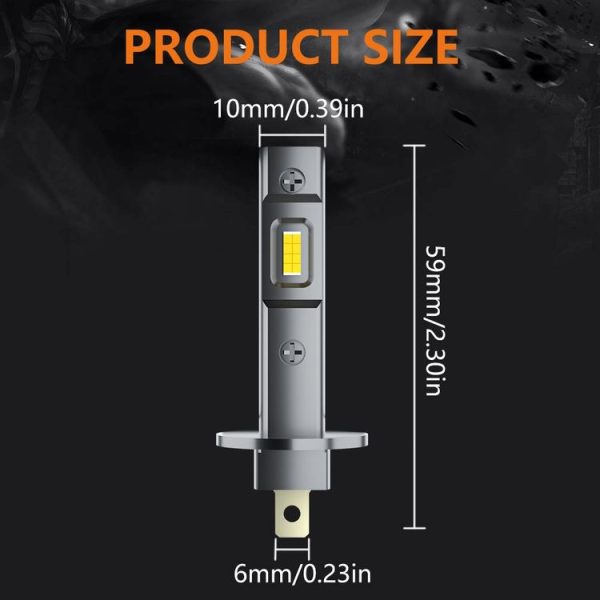 H1 Pair 15W 1500lm 6000K Car LED Direct Plug-in Headlight Bulb - Image 2