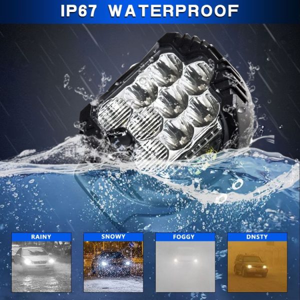 11W 12000lm 6000K 3 inch Car Three-sided Flash Work Light (White Light) - Image 8