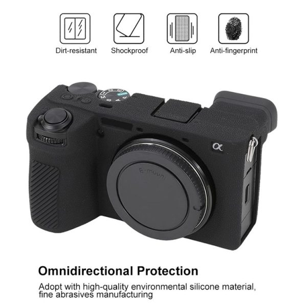 Sony ILCE-6700 / A6700 Litchi Texture Soft Silicone Protective Case (Black) - Image 4