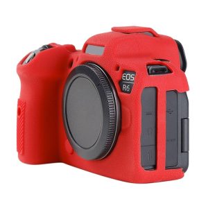 Canon EOS R6 Mark II Litchi Texture Soft Silicone Protective Case (Red)