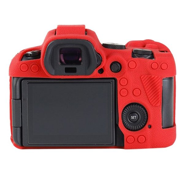 Canon EOS R6 Mark II Litchi Texture Soft Silicone Protective Case (Red) - Image 3