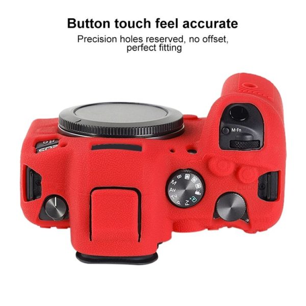 Canon EOS R6 Mark II Litchi Texture Soft Silicone Protective Case (Red) - Image 5