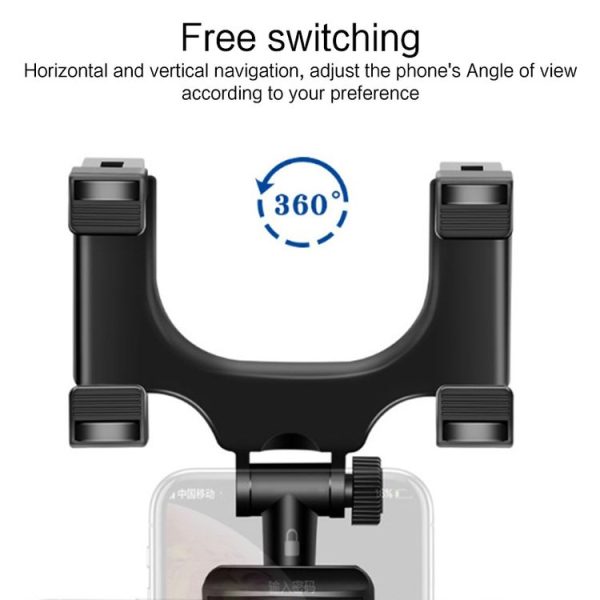 360 Degree Car Rearview Mirror Holder (Black) - Image 4