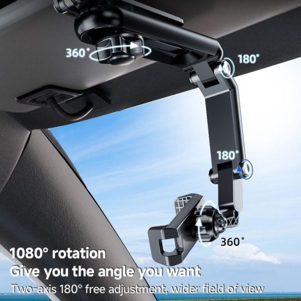 Multi functional Car Sun Visor Using Phone Holder (Black Green) - Image 2