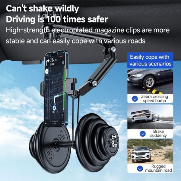 Multi functional Car Sun Visor Using Phone Holder (Black Green) - Image 3