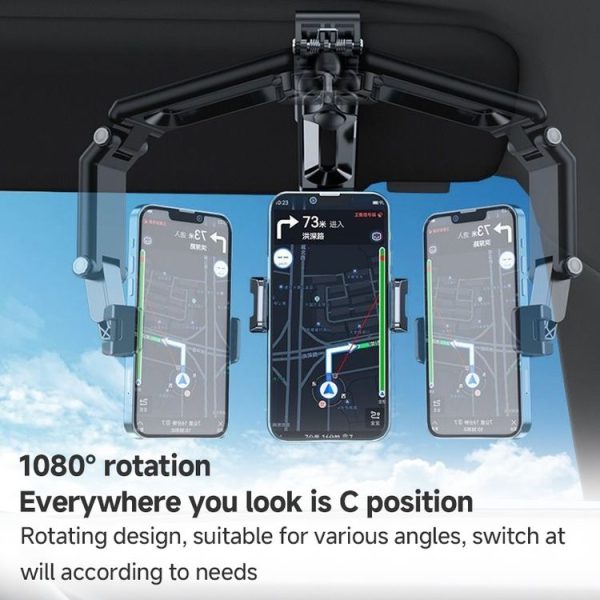 Multi functional Car Sun Visor Using Phone Holder (Black Green) - Image 4