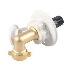 RV Water Inlet Check Valve Set with 90 Degree 3 / 4 Connector Adapter (Yellow)