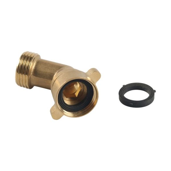 RV Water Inlet Check Valve Set with 45 Degree 3 / 4 Connector Adapter (Yellow) - Image 3