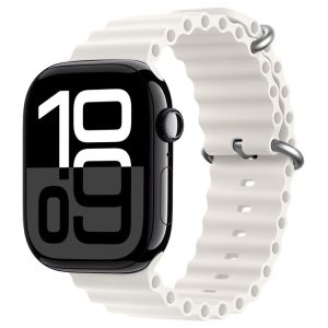 Apple Watch Series 10 46mm ZGA Ocean Silicone Watch Band (White)