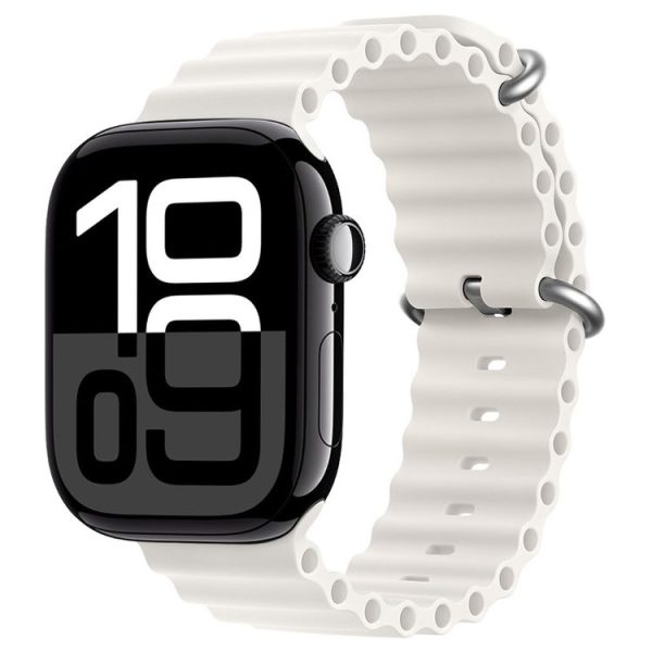 Apple Watch Series 10 46mm ZGA Ocean Silicone Watch Band (White)