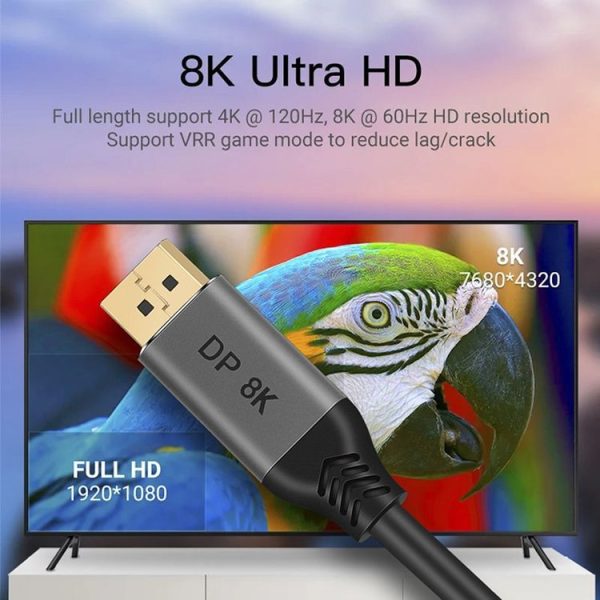 DisplayPort 1.4 Male to Male 8K HDR 60Hz 32.4Gbps Connection Cable, Cable Length: 2m - Image 5