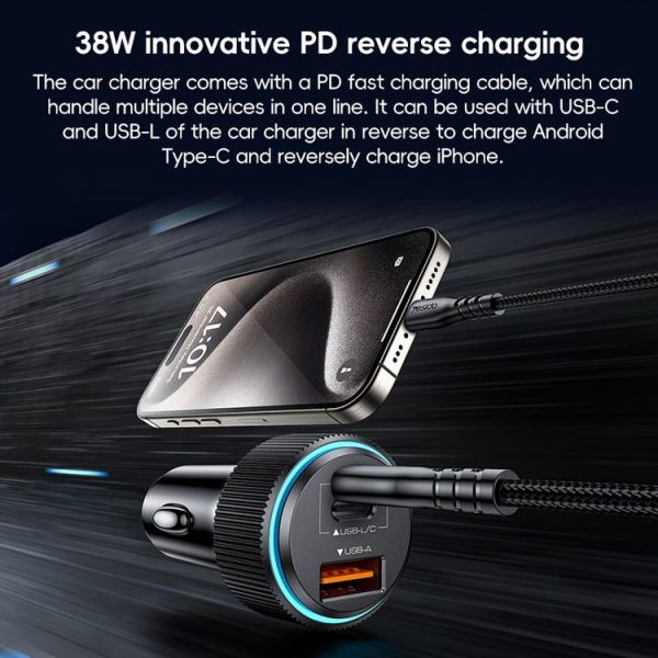 Yesido Y60 38W Car Fast Charging Charger (Black) - Image 4