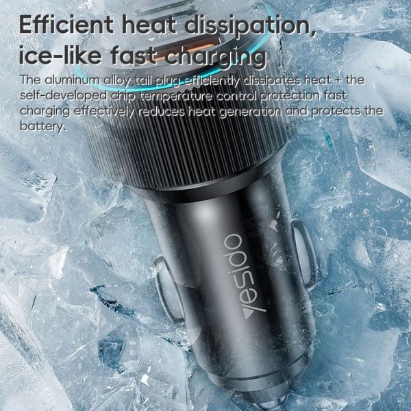 Yesido Y60 38W Car Fast Charging Charger (Black) - Image 7